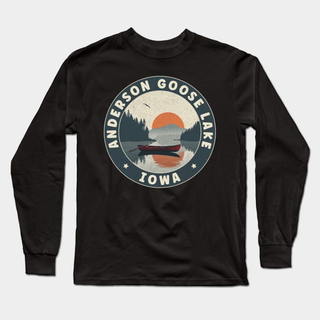 Anderson Goose Lake Iowa Sunset Long Sleeve T-Shirt by turtlestart